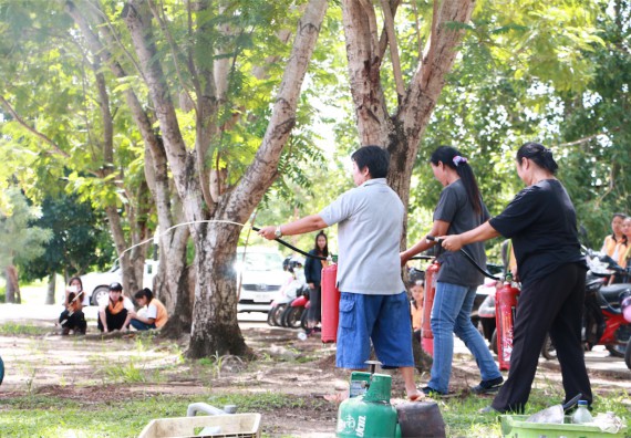 คณะวิทยาศาสตร์และเทคโนโลยี เข้าร่วมจัดกิจกรรมการเผชิญเหตุอัคคีภัยในสถานศึกษา