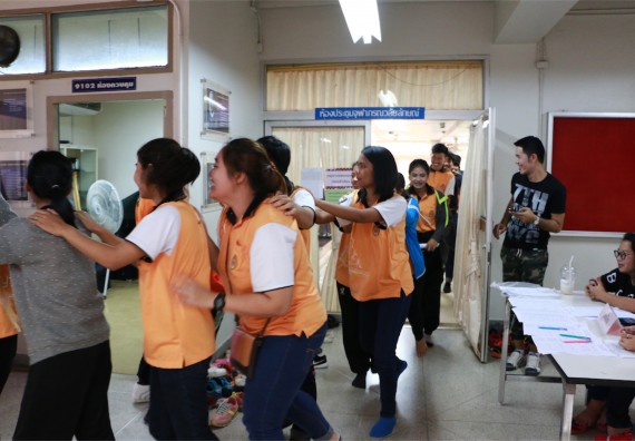 คณะวิทยาศาสตร์และเทคโนโลยี เข้าร่วมจัดกิจกรรมการเผชิญเหตุอัคคีภัยในสถานศึกษา