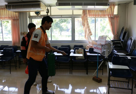 คณะวิทยาศาสตร์และเทคโนโลยี เข้าร่วมจัดกิจกรรมการเผชิญเหตุอัคคีภัยในสถานศึกษา