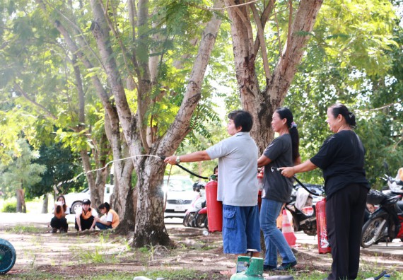 คณะวิทยาศาสตร์และเทคโนโลยี เข้าร่วมจัดกิจกรรมการเผชิญเหตุอัคคีภัยในสถานศึกษา