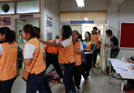 คณะวิทยาศาสตร์และเทคโนโลยี เข้าร่วมจัดกิจกรรมการเผชิญเหตุอัคคีภัยในสถานศึกษา