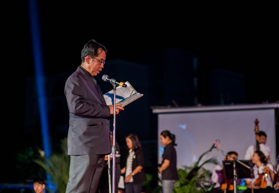 ภาพกิจกรรม คณะวิทยาศาสตร์และเทคโนโลยี เข้าร่วมพิธีเปิดการแสดงดนตรีและนาฎศิลป์นานาชาติ ครั้งที่ 7 