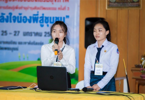 ภาพกิจกรรม โครงการอบรมเชิงปฏิบัติการค่ายอาสาบำเพ็ญประโยชน์ส่งเสริมสุขภาพ เสริมสร้างคุณธรรมจริยธรรมและบูรณาการเรียนรู้เพื่อทำนุบำรุงศิลปวัฒนธรรม ครั้งที่ 3