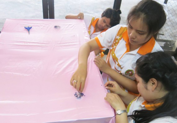 ภาพกิจกรรม โปรแกรมวิชาสาธารณสุขศาสตร์ จัดการอบรม เรื่อง เทคนิคการจับจีบผ้า