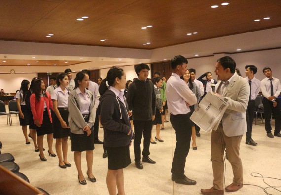 ภาพกิจกรรม โปรแกรมวิชาคณิตศาสตร์ จัดการอบรมเชิงปฏิบัติการ เรื่อง การฝึกเป็นพิธีกรพูดในที่ชุมชน