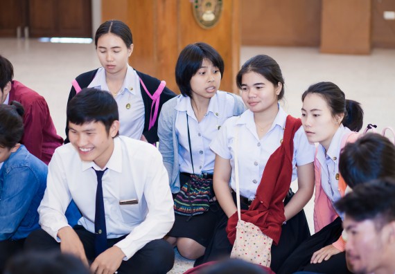 ภาพกิจกรรม นักศึกษาคณะวิทยาศาสตร์และเทคโนโลยี เข้าร่วมโครงการฝึกอบรมการประกันคุณภาพการศึกษา โดยกระบวนการจัดการความรู้ QA.KM