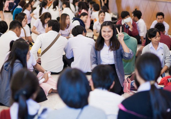 ภาพกิจกรรม นักศึกษาคณะวิทยาศาสตร์และเทคโนโลยี เข้าร่วมโครงการฝึกอบรมการประกันคุณภาพการศึกษา โดยกระบวนการจัดการความรู้ QA.KM