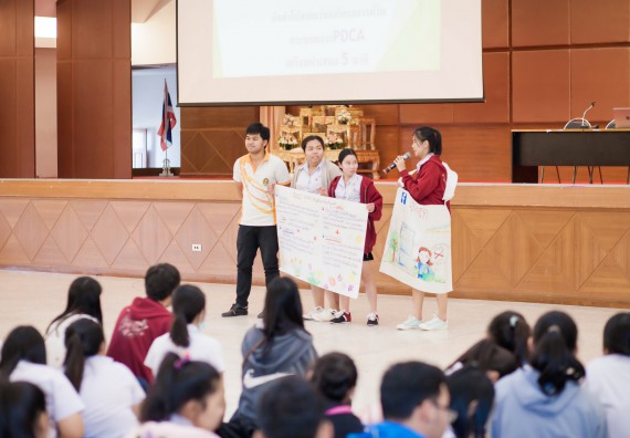 ภาพกิจกรรม นักศึกษาคณะวิทยาศาสตร์และเทคโนโลยี เข้าร่วมโครงการฝึกอบรมการประกันคุณภาพการศึกษา โดยกระบวนการจัดการความรู้ QA.KM