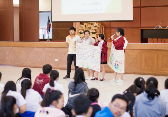 ภาพกิจกรรม นักศึกษาคณะวิทยาศาสตร์และเทคโนโลยี เข้าร่วมโครงการฝึกอบรมการประกันคุณภาพการศึกษา โดยกระบวนการจัดการความรู้ QA.KM