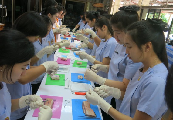 ภาพกิจกรรม โปรแกรมวิชาสาธารณสุขศาสตร์ จัดการอบรม  เรื่อง การเย็บแผล การตัดไหม
