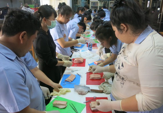 ภาพกิจกรรม โปรแกรมวิชาสาธารณสุขศาสตร์ จัดการอบรม  เรื่อง การเย็บแผล การตัดไหม