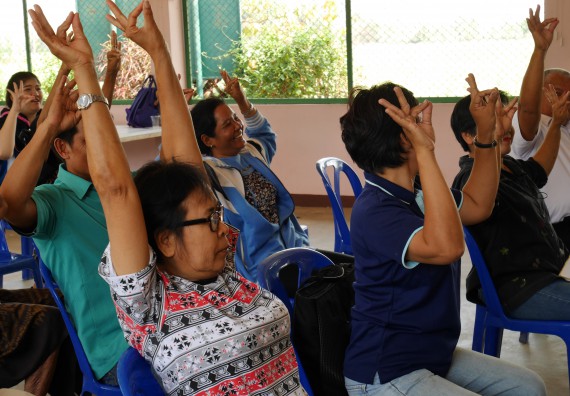 ภาพกิจกรรม ศูนย์บริการทางการแพทย์แผนไทยและการแพทย์ทางเลือก จัดอบรม เรื่องการปรับสมดุลร่างกาย