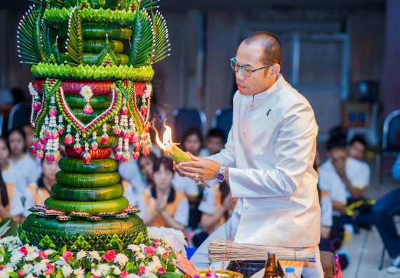 ภาพกิจกรรม คณะวิทยาศาสตร์และเทคโนโลยี จัดกิจกรรมบายศรีสู่ขวัญคณะวิทยาศาสตร์และเทคโนโลยี