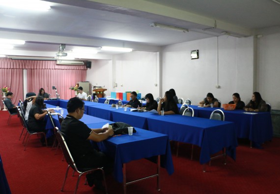 ภาพกิจกรรม คณะวิทยาศาสตร์และเทคโนโลยี จัดการประชุม เรื่อง การจัดพิธีถวายพานพุ่มสักการะพระบิดาแห่งวิทยาศาสตร์ไทย