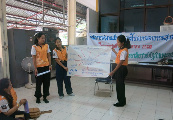 ภาพกิจกรรม โปรแกรมวิชาสาธารณสุขศาสตร์ จัดการอบรม เรื่อง หลักการทำงานเป็นทีม