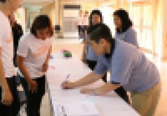 ภาพกิจกรรม คณะวิทยาศาสตร์และเทคโนโลยี เข้าร่วมกิจกรรมองค์กรแห่งความสุข happy workplace kpru