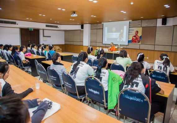 ภาพกิจกรรม คณะวิทยาศาสตร์และเทคโนโลยี จัดกิจกรรมพุทธศาสนากับวิทยาศาสตร์ เพื่อส่งเสริมคุณธรรม จริยธรรม