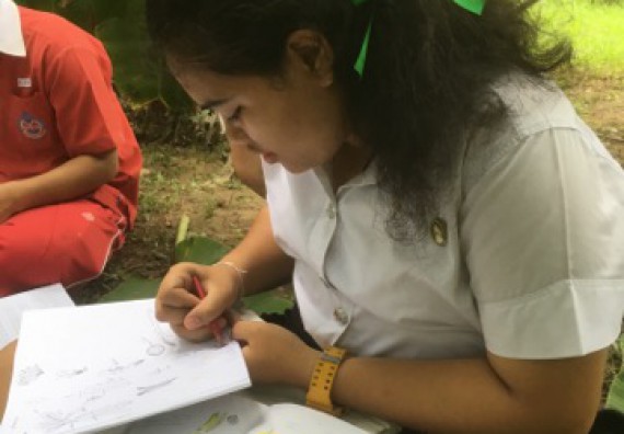 ภาพกิจกรรม คณะวิทยาศาสตร์และเทคโนโลยี เข้าร่วมโครงการอบรมสัมมนาเสริมสร้างศักยภาพในการอนุรักษ์สิ่งแวดล้อมธรรมชาติ หัวข้อ วิธีการวาดภาพทางพฤกษศาสตร์