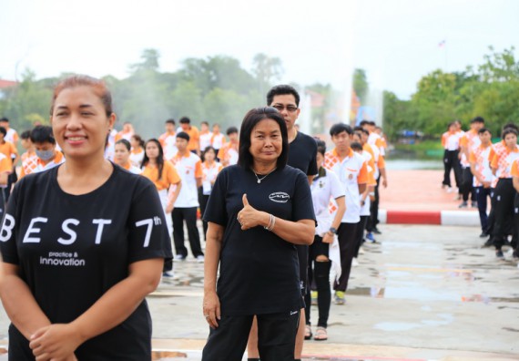ภาพกิจกรรม คณะวิทยาศาสตร์และเทคโนโลยี เข้าร่วมกิจกรรมออกกำลังกาย ตามแนวคิดของนายกรัฐมนตรี