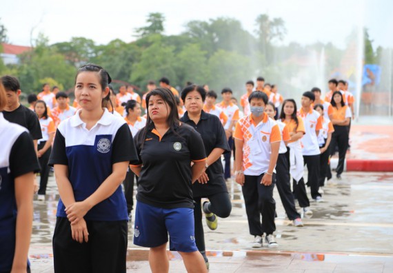 ภาพกิจกรรม คณะวิทยาศาสตร์และเทคโนโลยี เข้าร่วมกิจกรรมออกกำลังกาย ตามแนวคิดของนายกรัฐมนตรี