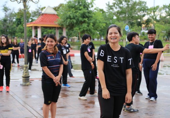 ภาพกิจกรรม คณะวิทยาศาสตร์และเทคโนโลยี เข้าร่วมกิจกรรมออกกำลังกาย ตามแนวคิดของนายกรัฐมนตรี