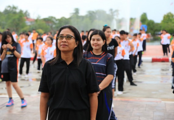 ภาพกิจกรรม คณะวิทยาศาสตร์และเทคโนโลยี เข้าร่วมกิจกรรมออกกำลังกาย ตามแนวคิดของนายกรัฐมนตรี