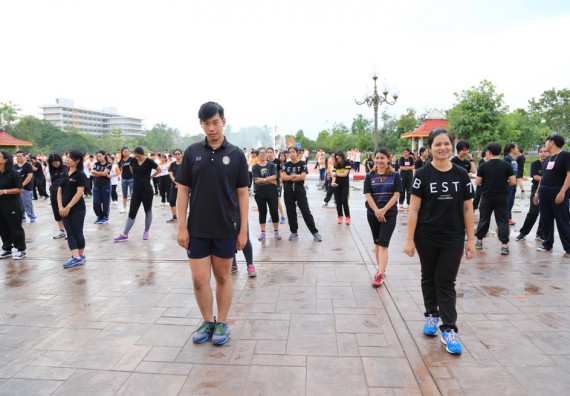 ภาพกิจกรรม คณะวิทยาศาสตร์และเทคโนโลยี เข้าร่วมกิจกรรมออกกำลังกาย ตามแนวคิดของนายกรัฐมนตรี