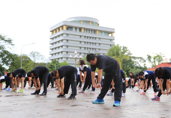 ภาพกิจกรรม คณะวิทยาศาสตร์และเทคโนโลยี เข้าร่วมกิจกรรมออกกำลังกาย ตามแนวคิดของนายกรัฐมนตรี