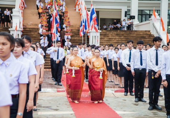 ภาพกิจกรรม คณะวิทยาศาสตร์และเทคโนโลยี เข้าร่วมทำบุญตักบาตรวันคล้ายวันสถาปนามหาวิทยาลัยราชภัฏกำแพงเพชร