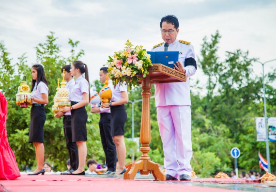 ภาพกิจกรรม คณะวิทยาศาสตร์และเทคโนโลยี เข้าร่วมทำบุญตักบาตรวันคล้ายวันสถาปนามหาวิทยาลัยราชภัฏกำแพงเพชร