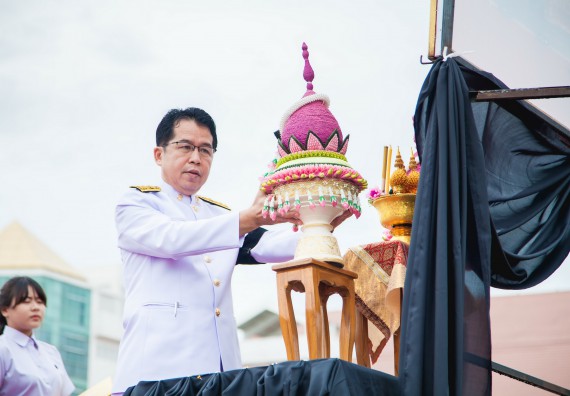 ภาพกิจกรรม คณะวิทยาศาสตร์และเทคโนโลยี เข้าร่วมทำบุญตักบาตรวันคล้ายวันสถาปนามหาวิทยาลัยราชภัฏกำแพงเพชร