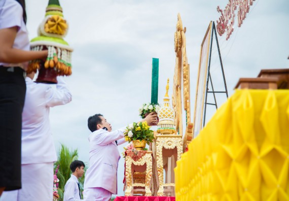 ภาพกิจกรรม คณะวิทยาศาสตร์และเทคโนโลยี เข้าร่วมทำบุญตักบาตรวันคล้ายวันสถาปนามหาวิทยาลัยราชภัฏกำแพงเพชร