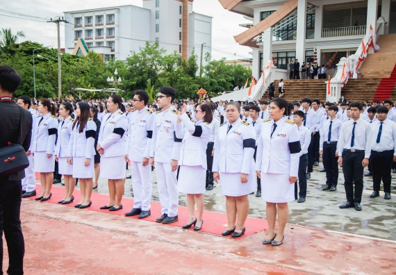 ภาพกิจกรรม คณะวิทยาศาสตร์และเทคโนโลยี เข้าร่วมทำบุญตักบาตรวันคล้ายวันสถาปนามหาวิทยาลัยราชภัฏกำแพงเพชร