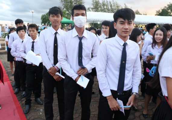 ภาพกิจกรรม คณะวิทยาศาสตร์และเทคโนโลยี เข้าร่วมกิจกรรมแอโรบิกรวมพลคนรักแม่ 12 สิงหา