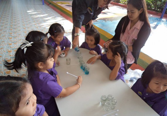 ภาพกิจกรรม คณะวิทยาศาสตร์และเทคโนโลยี จัดกิจกรรมพัฒนาทักษะทางด้านวิทยาศาสตร์สำหรับนักเรียนชั้นอนุบาล