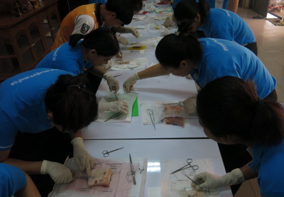 ภาพกิจกรรม โปรแกรมวิชาสาธารณสุขศาสตร์  อบรมการเย็บแผล ตัดไหม