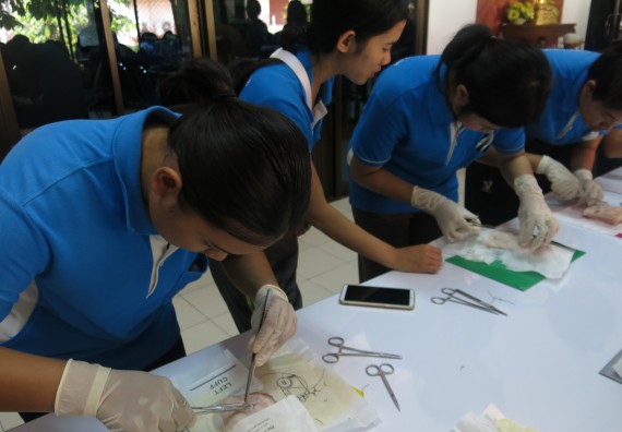 ภาพกิจกรรม โปรแกรมวิชาสาธารณสุขศาสตร์  อบรมการเย็บแผล ตัดไหม