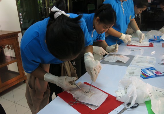 ภาพกิจกรรม โปรแกรมวิชาสาธารณสุขศาสตร์  อบรมการเย็บแผล ตัดไหม