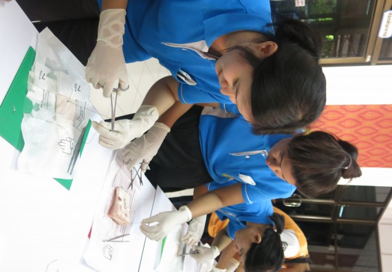 ภาพกิจกรรม โปรแกรมวิชาสาธารณสุขศาสตร์  อบรมการเย็บแผล ตัดไหม
