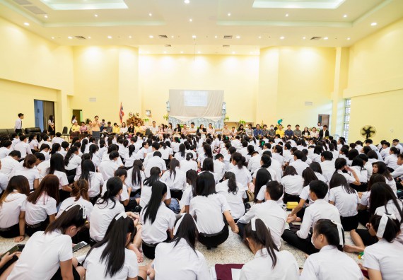 ภาพกิจกรรม สโมสรนักศึกษาคณะวิทยาศาสตร์และเทคโนโลยี จัดกิจกรรมไหว้ครู คณะวิทยาศาสตร์และเทคโนโลยี ประจำปี 2561