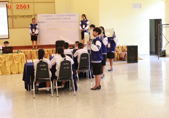 ภาพกิจกรรม เกมตอบปัญหาคณิตศาสตร์  มัธยมศึกษาปีที่ 1-3 ประจำปี 2561