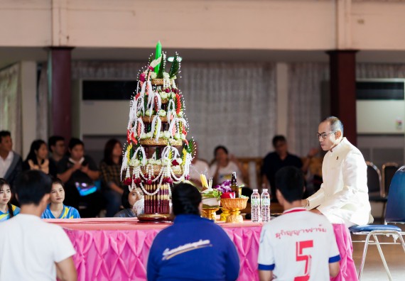 ภาพกิจกรรม สโมสรนักศึกษาคณะวิทยาศาสตร์และเทคโนโลยี จัด กิจกรรมบายศรีสู่ขวัญคณะวิทยาศาสตร์และเทคโนโลยี ประจำปี 2561