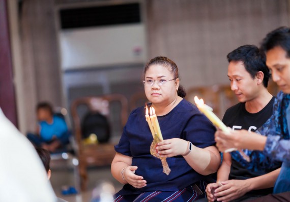 ภาพกิจกรรม สโมสรนักศึกษาคณะวิทยาศาสตร์และเทคโนโลยี จัด กิจกรรมบายศรีสู่ขวัญคณะวิทยาศาสตร์และเทคโนโลยี ประจำปี 2561