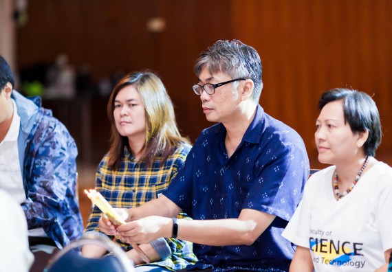 ภาพกิจกรรม สโมสรนักศึกษาคณะวิทยาศาสตร์และเทคโนโลยี จัด กิจกรรมบายศรีสู่ขวัญคณะวิทยาศาสตร์และเทคโนโลยี ประจำปี 2561