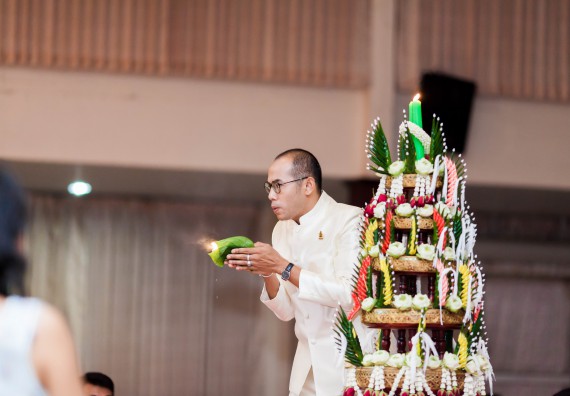 ภาพกิจกรรม สโมสรนักศึกษาคณะวิทยาศาสตร์และเทคโนโลยี จัด กิจกรรมบายศรีสู่ขวัญคณะวิทยาศาสตร์และเทคโนโลยี ประจำปี 2561