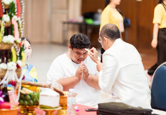 ภาพกิจกรรม สโมสรนักศึกษาคณะวิทยาศาสตร์และเทคโนโลยี จัด กิจกรรมบายศรีสู่ขวัญคณะวิทยาศาสตร์และเทคโนโลยี ประจำปี 2561