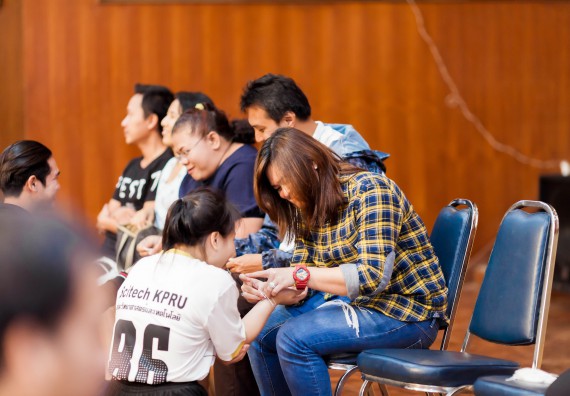 ภาพกิจกรรม สโมสรนักศึกษาคณะวิทยาศาสตร์และเทคโนโลยี จัด กิจกรรมบายศรีสู่ขวัญคณะวิทยาศาสตร์และเทคโนโลยี ประจำปี 2561