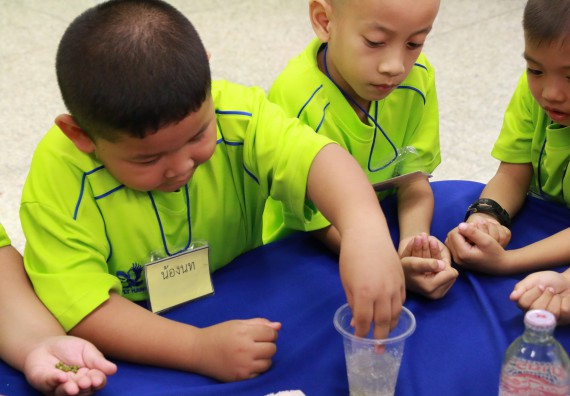 ภาพกิจกรรม คณะวิทยาศาสตร์และเทคโนโลยี จัดค่ายวิทยาศาสตร์โรงเรียนสาธิตฯ อนุบาล