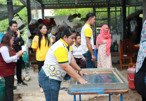 ภาพกิจกรรม  คณะวิทยาศาสตร์และเทคโนโลยี จัดกิจกรรมศึกษาดูงานและอบรมเชิงปฏิบัติการ เรื่อง การทำกระดาษจากต้นกล้วย