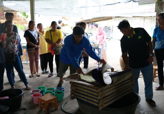 ภาพกิจกรรม  คณะวิทยาศาสตร์และเทคโนโลยี จัดกิจกรรมศึกษาดูงานและอบรมเชิงปฏิบัติการ เรื่อง การทำกระดาษจากต้นกล้วย